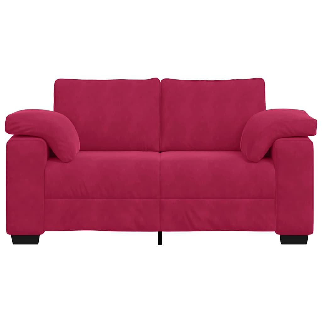 vidaXL Zweisitzer-Sofa Weinrot 160x77x82 cm Samt