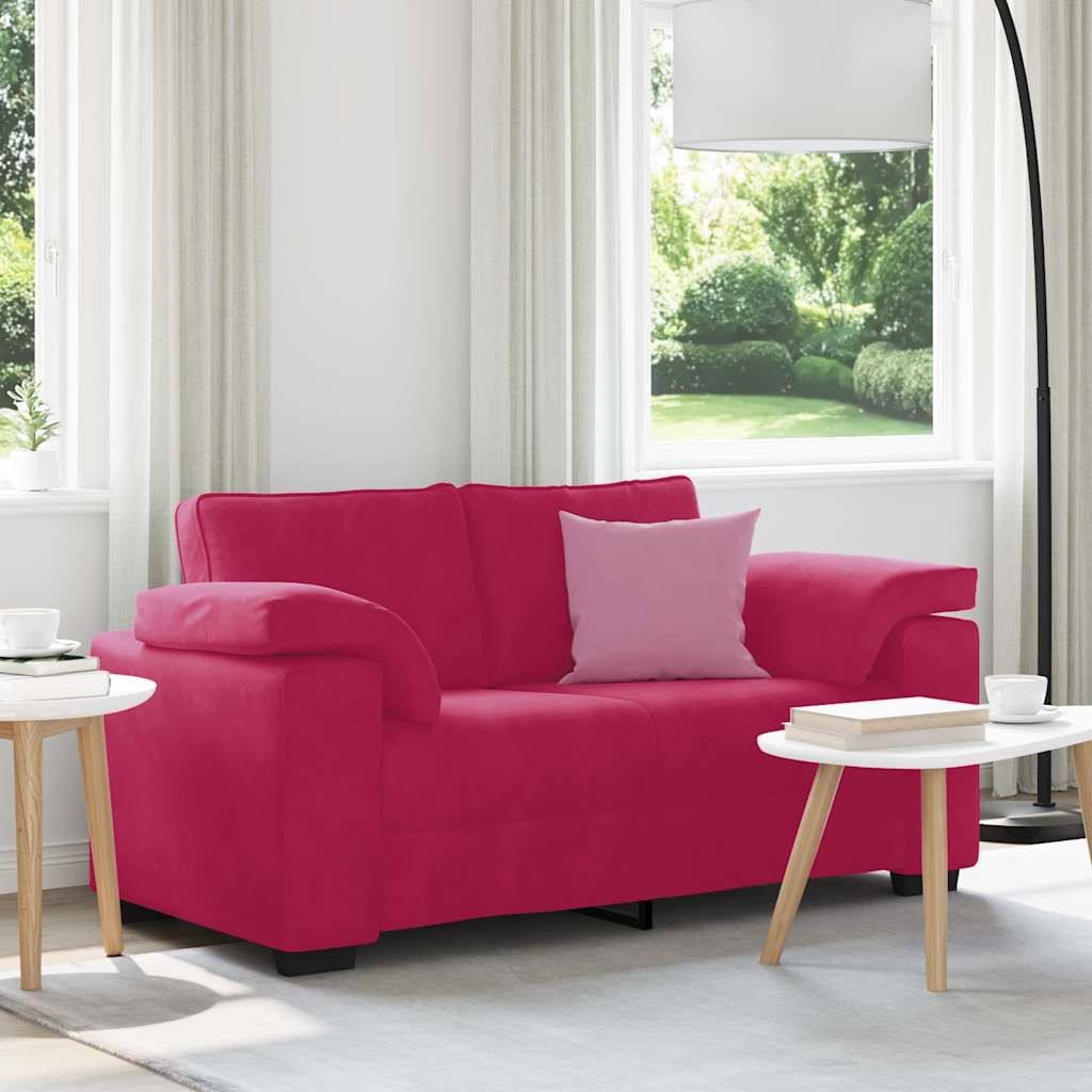 Zweisitzer-Sofa Weinrot 160x77x82 cm Samt