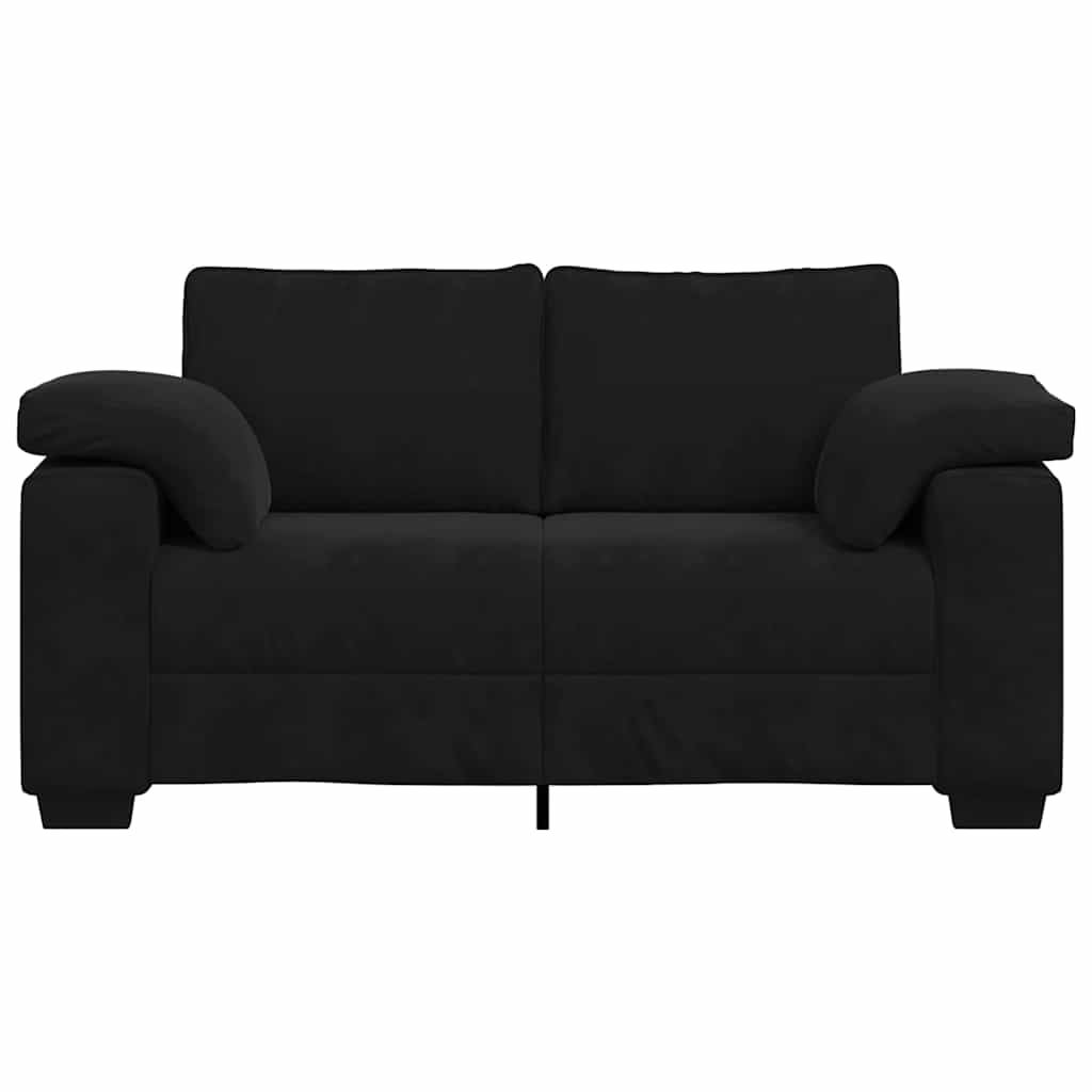 vidaXL Zweisitzer-Sofa Schwarz 160x77x82 cm Samt