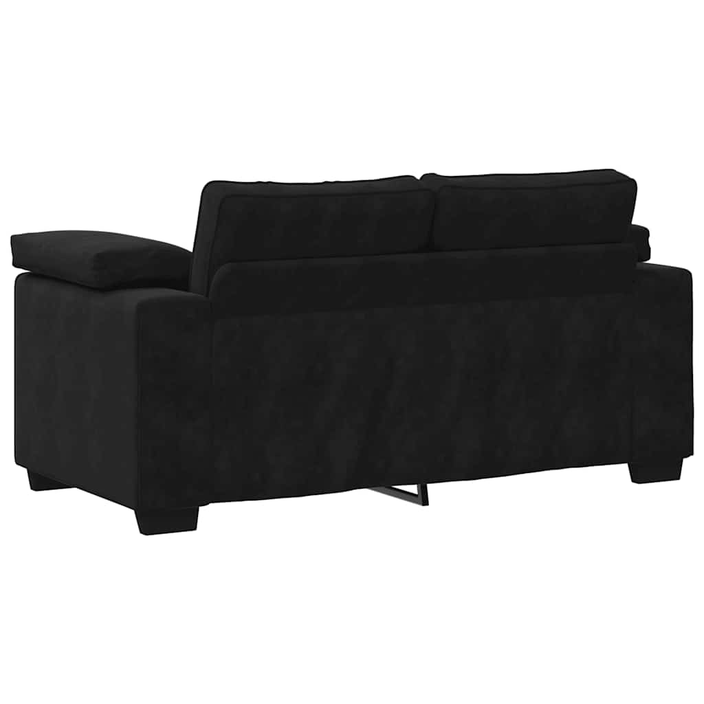 vidaXL Zweisitzer-Sofa Schwarz 160x77x82 cm Samt