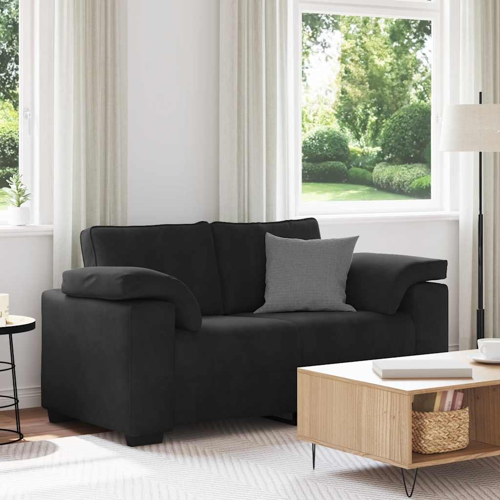 vidaXL Zweisitzer-Sofa Schwarz 160x77x82 cm Samt