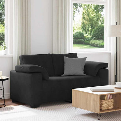 vidaXL Zweisitzer-Sofa Schwarz 160x77x82 cm Samt