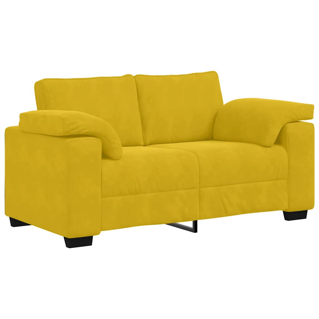 Zweisitzer-Sofa Gelb 160x77x82 cm Samt