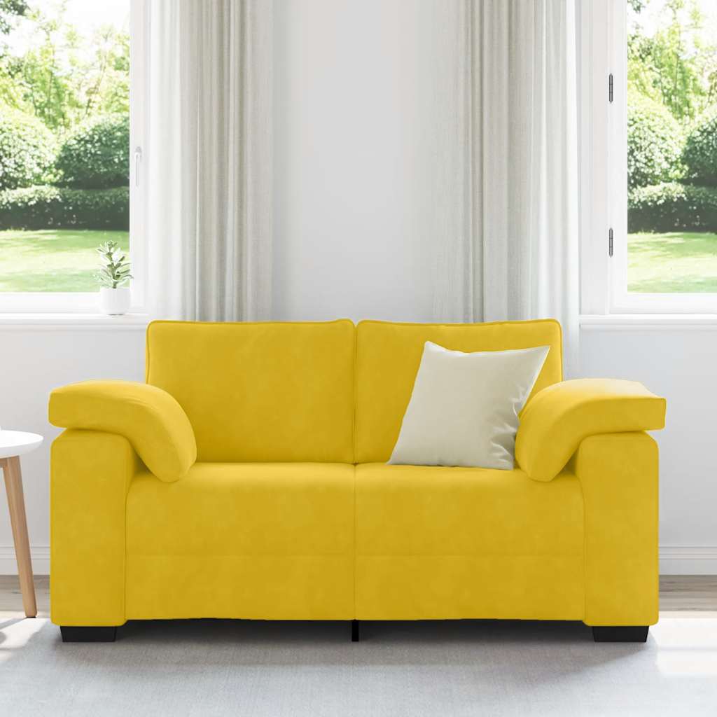 Zweisitzer-Sofa Gelb 160x77x82 cm Samt