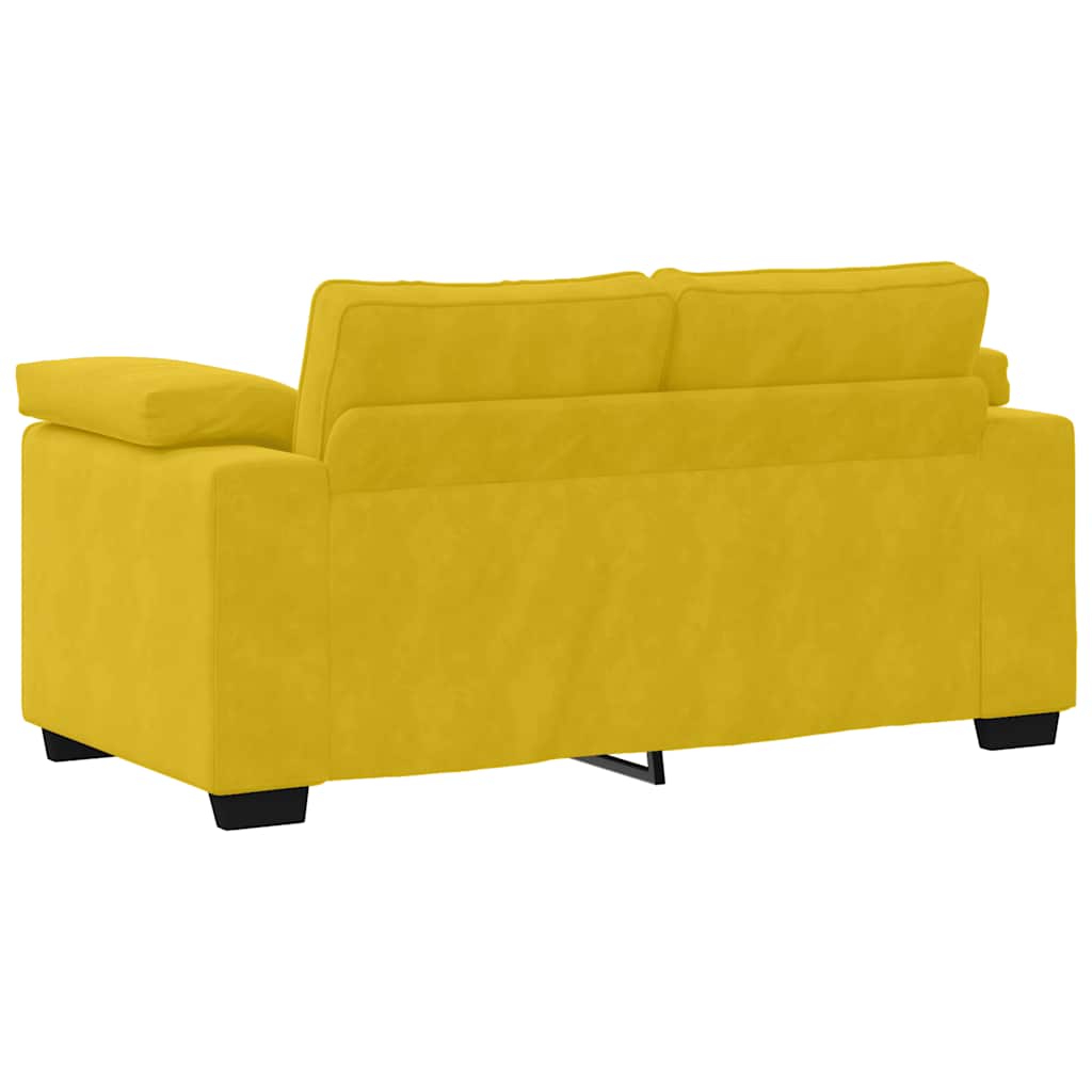 Zweisitzer-Sofa Gelb 160x77x82 cm Samt