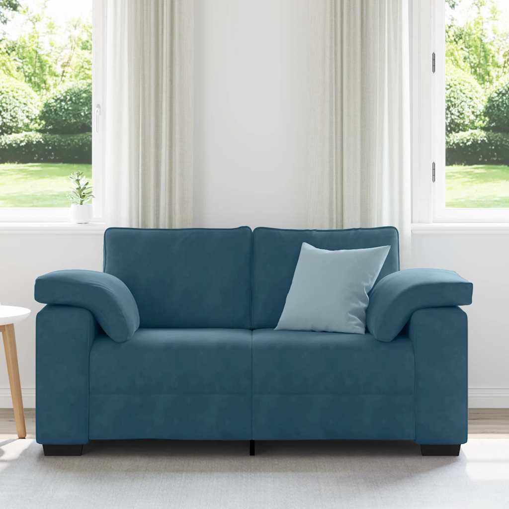 Zweisitzer-Sofa Blau 160x77x82 cm Samt