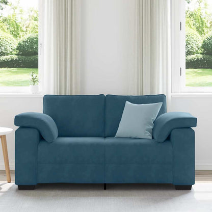 Zweisitzer-Sofa Blau 160x77x82 cm Samt