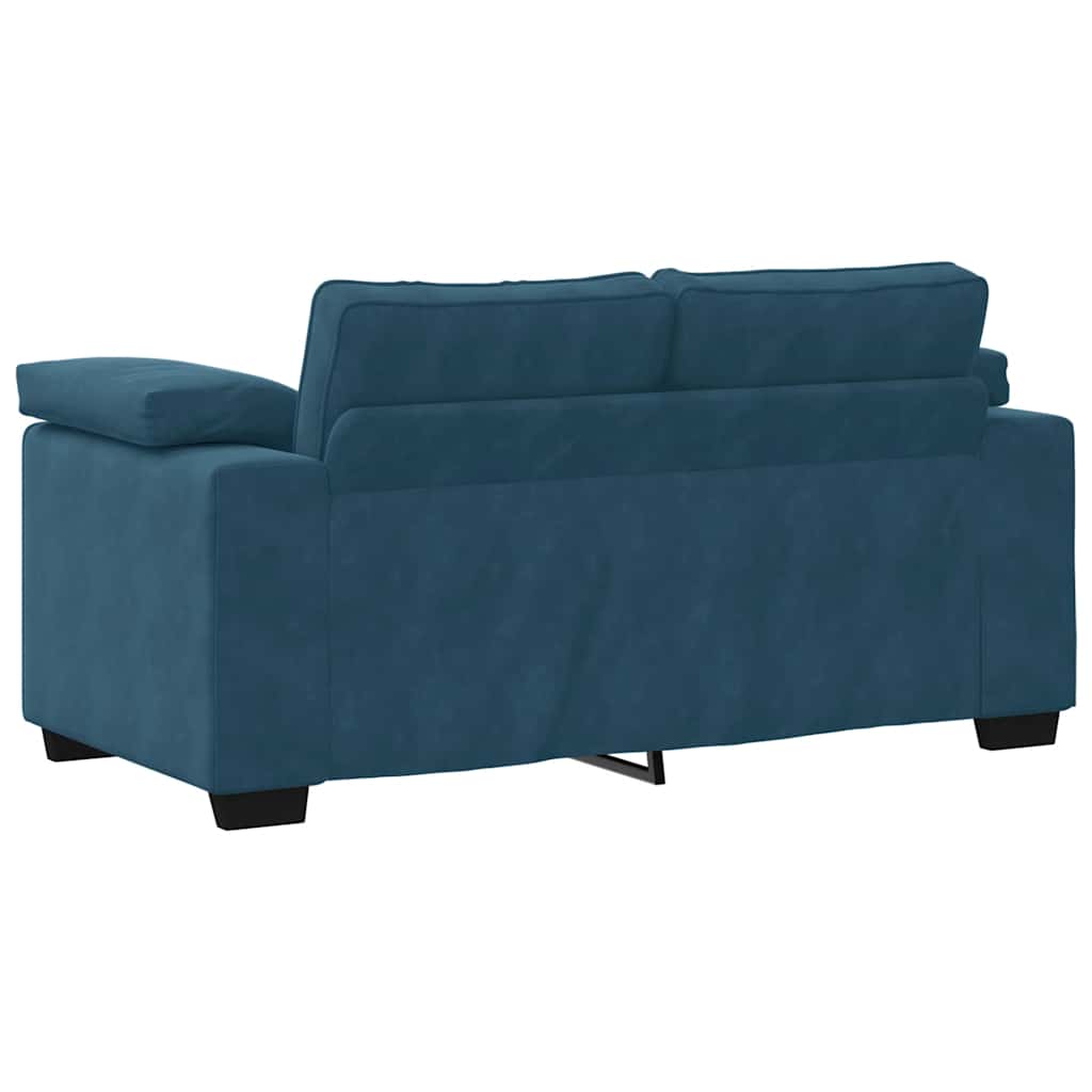 Zweisitzer-Sofa Blau 160x77x82 cm Samt
