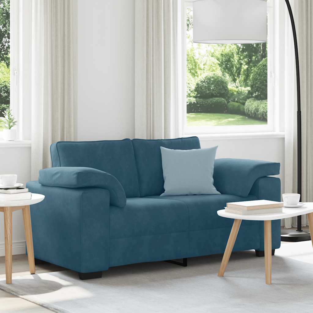 Zweisitzer-Sofa Blau 160x77x82 cm Samt