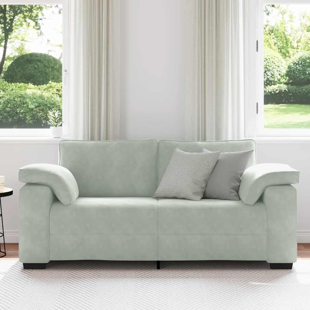 Zweisitzer-Sofa Hellgrau 180x77x82 cm Samt