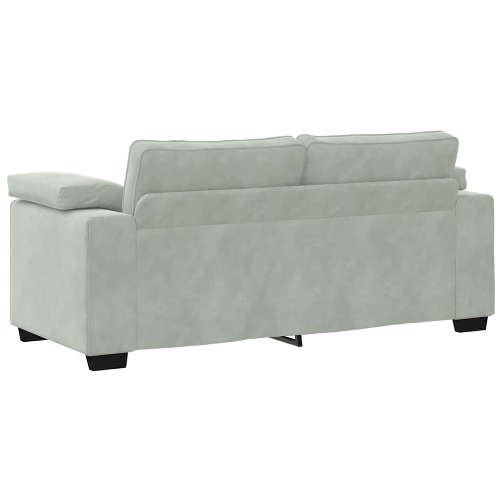 Zweisitzer-Sofa Hellgrau 180x77x82 cm Samt