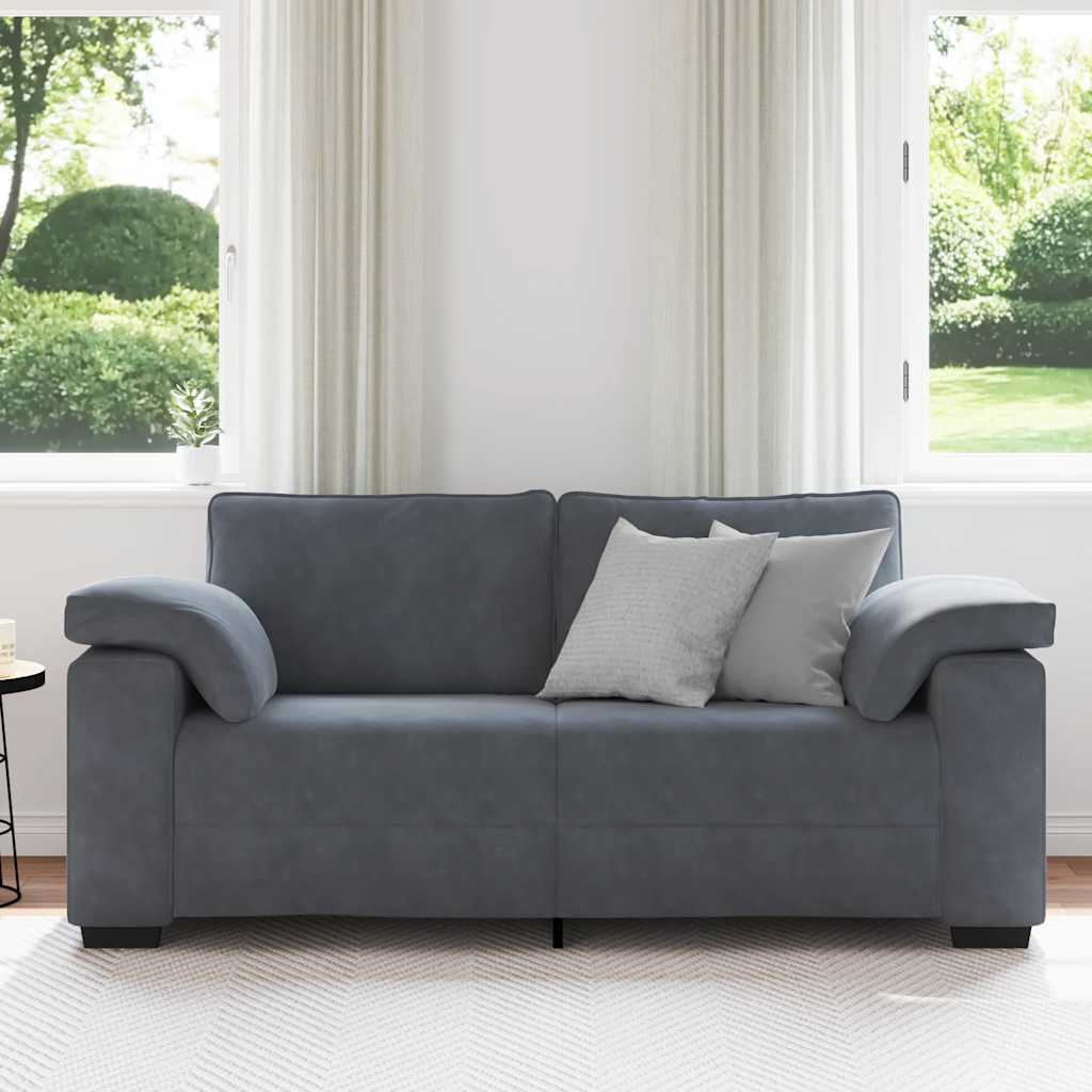 Zweisitzer-Sofa Dunkelgrau 180x77x82 cm Samt
