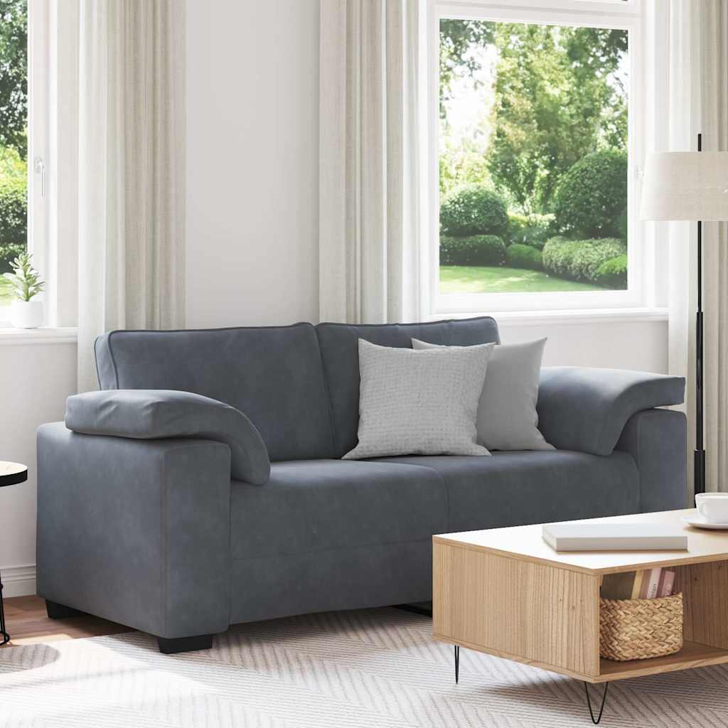 Zweisitzer-Sofa Dunkelgrau 180x77x82 cm Samt