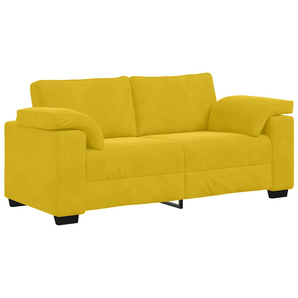 vidaXL Canapé à deux places jaune 180x77x82 cm velours