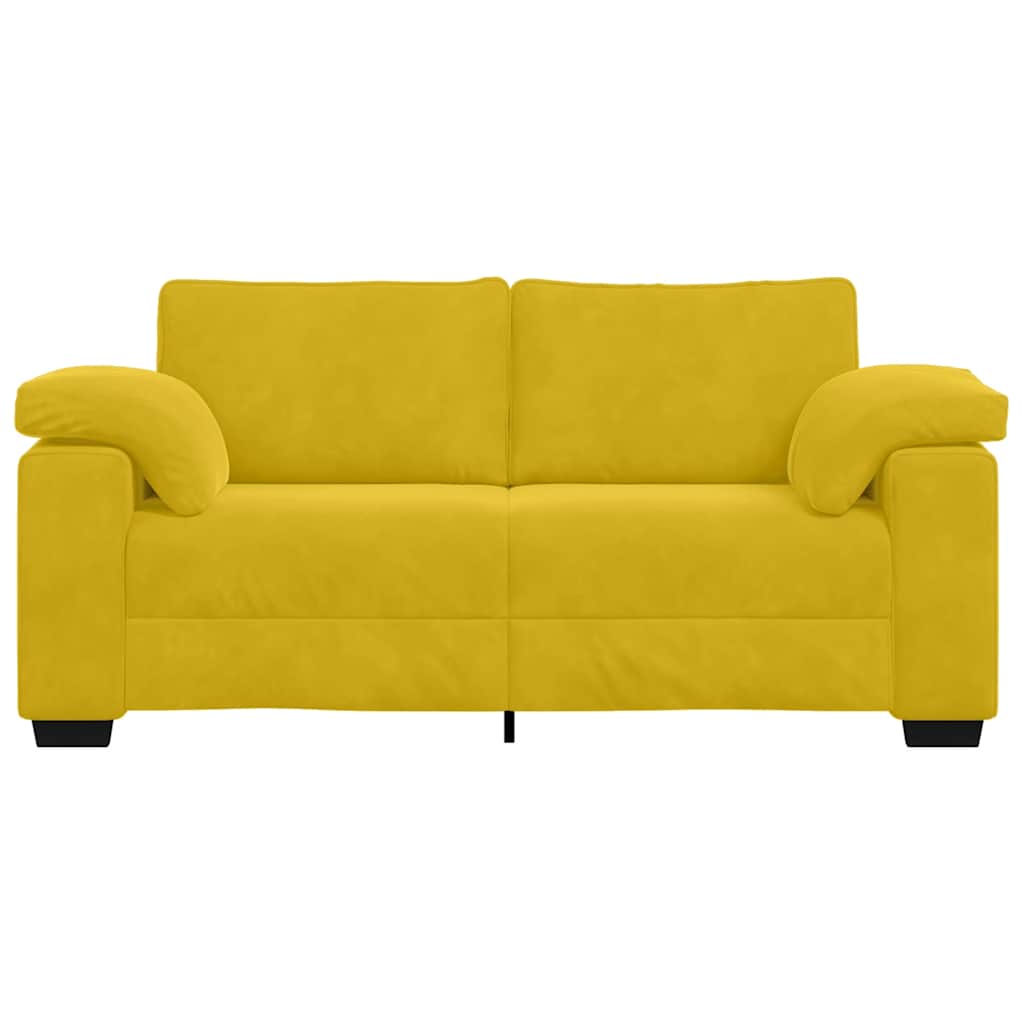 vidaXL Canapé à deux places jaune 180x77x82 cm velours