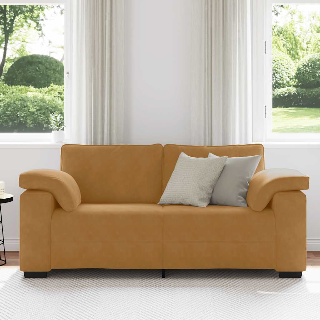 vidaXL Zweisitzer-Sofa Braun 180x77x82 cm Samt