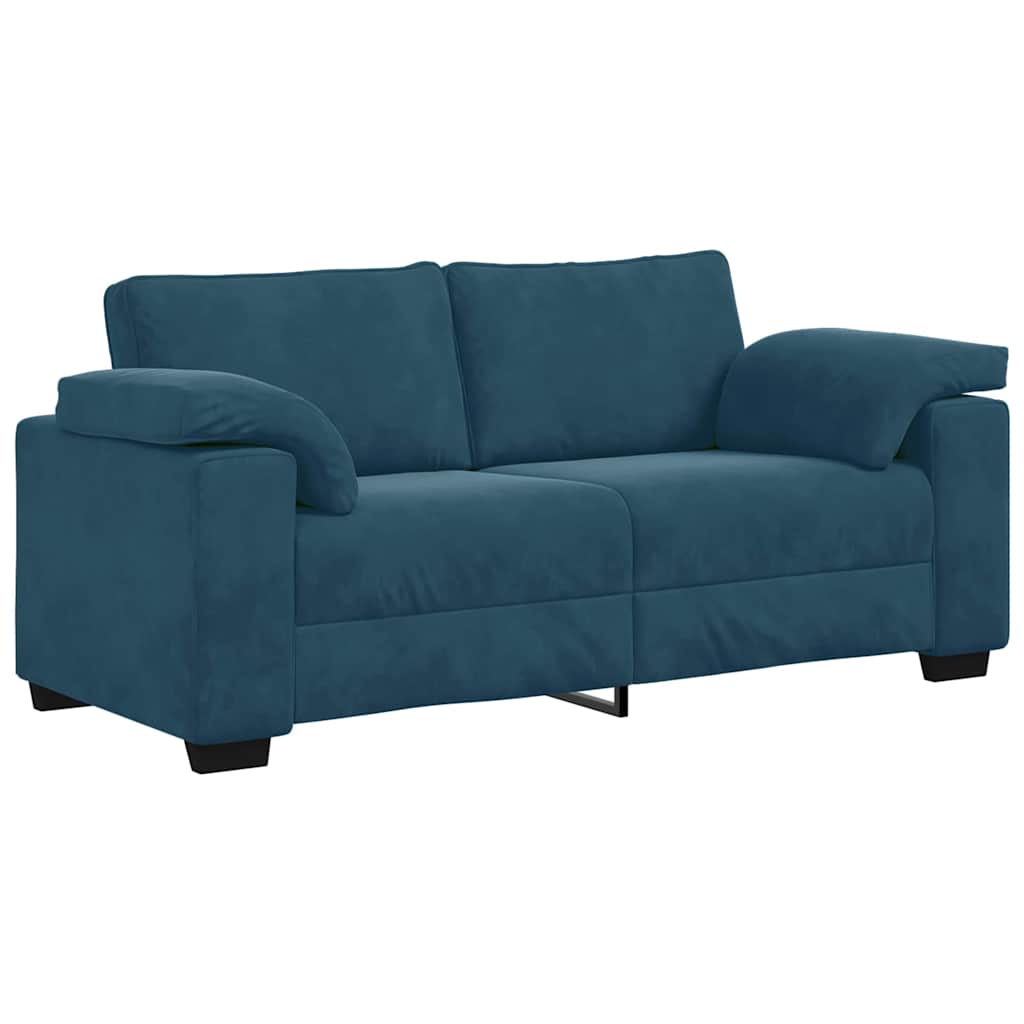 vidaXL Zweisitzer-Sofa Blau 180x77x82 cm Samt