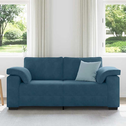 vidaXL Zweisitzer-Sofa Blau 180x77x82 cm Samt