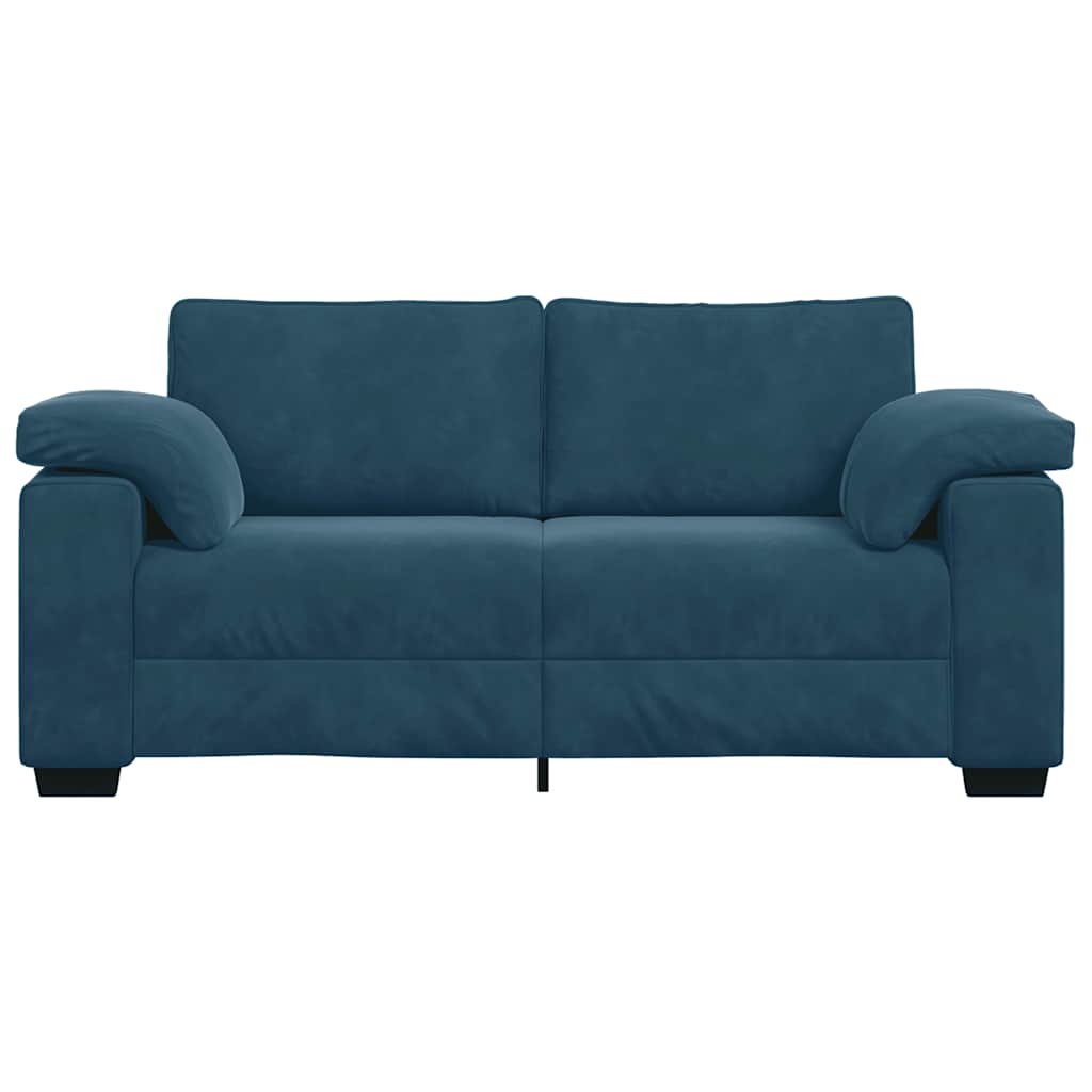 vidaXL Zweisitzer-Sofa Blau 180x77x82 cm Samt