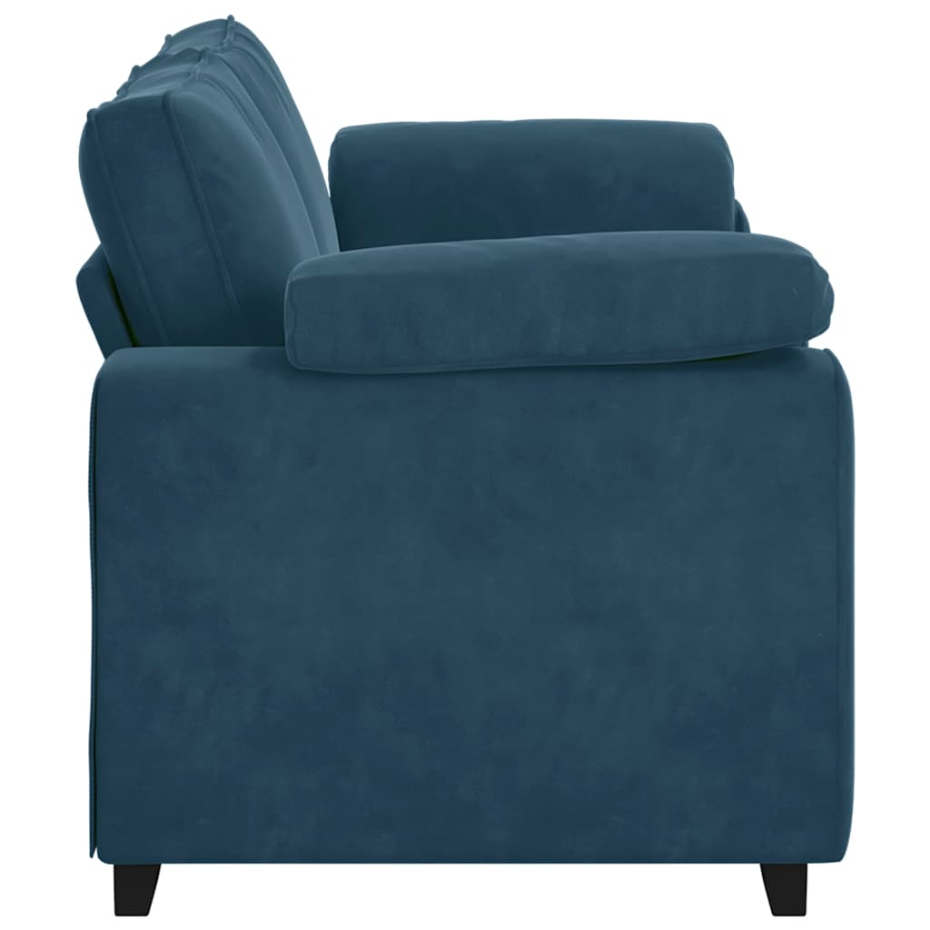 vidaXL Zweisitzer-Sofa Blau 180x77x82 cm Samt