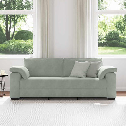 3-Sitzer-Sofa Hellgrau 220x77x82 cm Samt