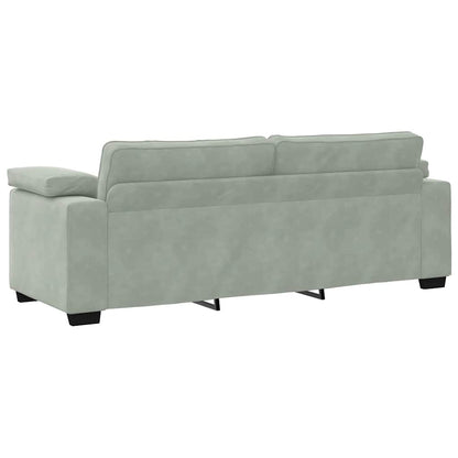 3-Sitzer-Sofa Hellgrau 220x77x82 cm Samt