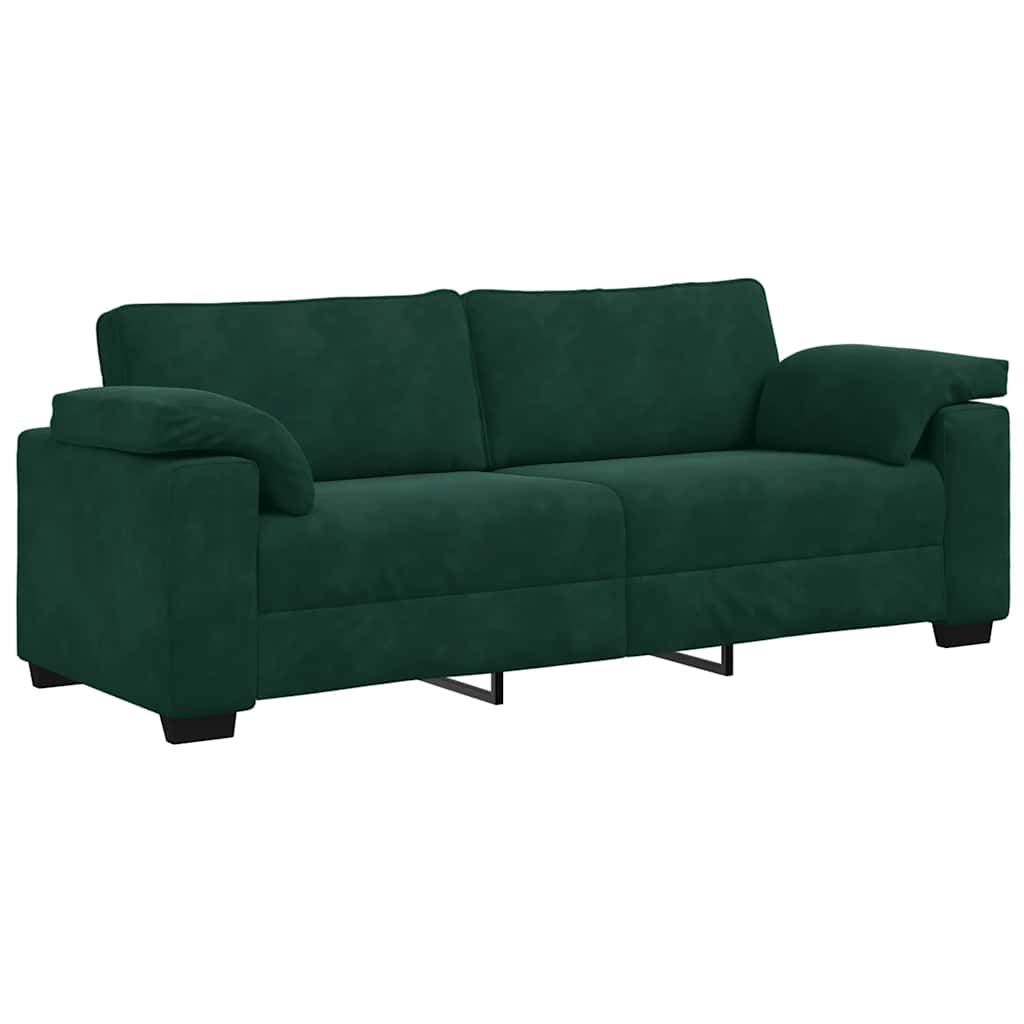 vidaXL 3-Sitzer-Sofa Dunkelgrün 220x77x82 cm Samt