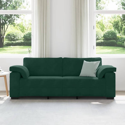 vidaXL 3-Sitzer-Sofa Dunkelgrün 220x77x82 cm Samt