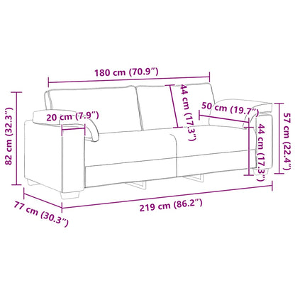 vidaXL 3-Sitzer-Sofa Dunkelgrün 220x77x82 cm Samt