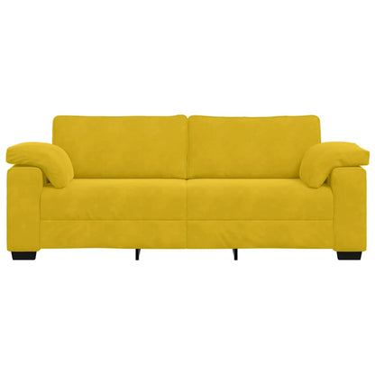 vidaXL Canapé à 3 places jaune 220x77x82 cm velours
