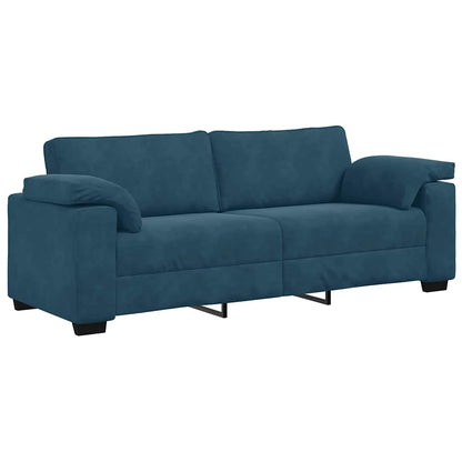 3-Sitzer-Sofa Blau 220x77x82 cm Samt