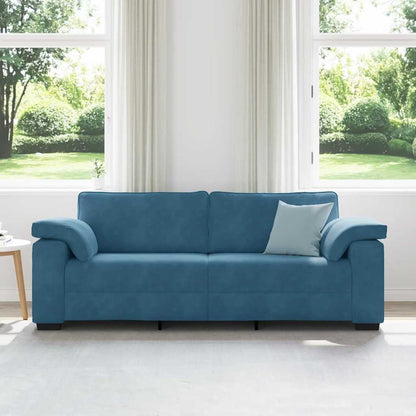 3-Sitzer-Sofa Blau 220x77x82 cm Samt