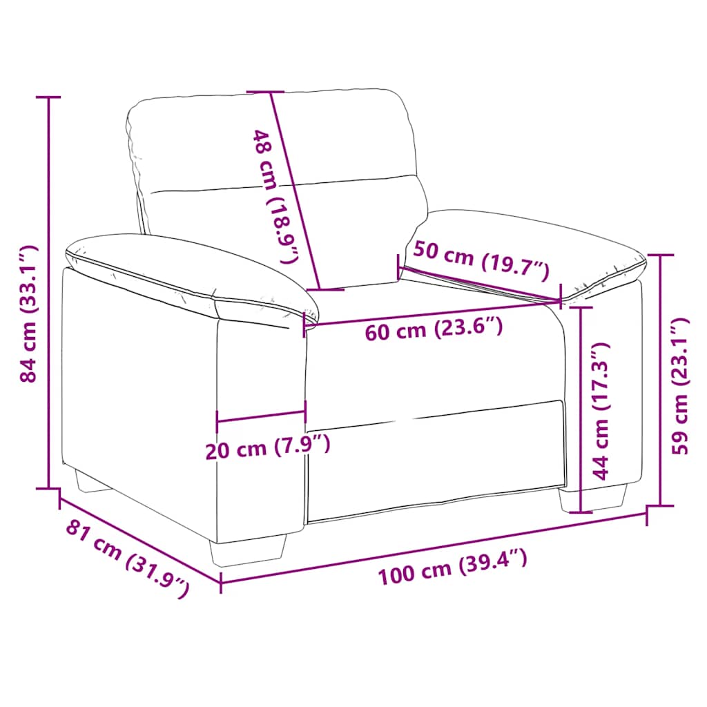 vidaXL Sessel Wolkengrau 100x81x84 cm Stoff