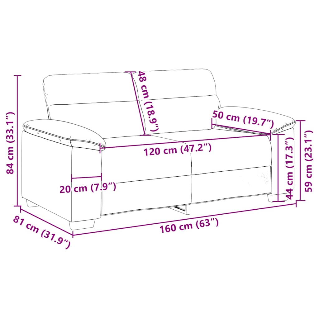 vidaXL 2-Sitzer-Sofa Dunkelgrün 160x81x84 cm Stoff