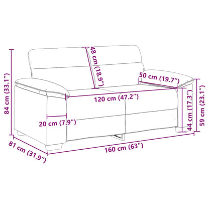 vidaXL 2-Sitzer-Sofa Wolkengrau 160x81x84 cm Stoff