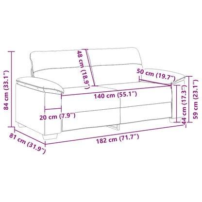 vidaXL 2-Sitzer-Sofa Weinrot 180x81x84 cm Stoff