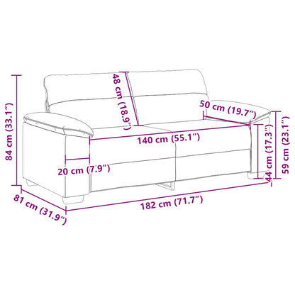 2-Sitzer-Sofa Wolkengrau 180x81x84 cm Stoff