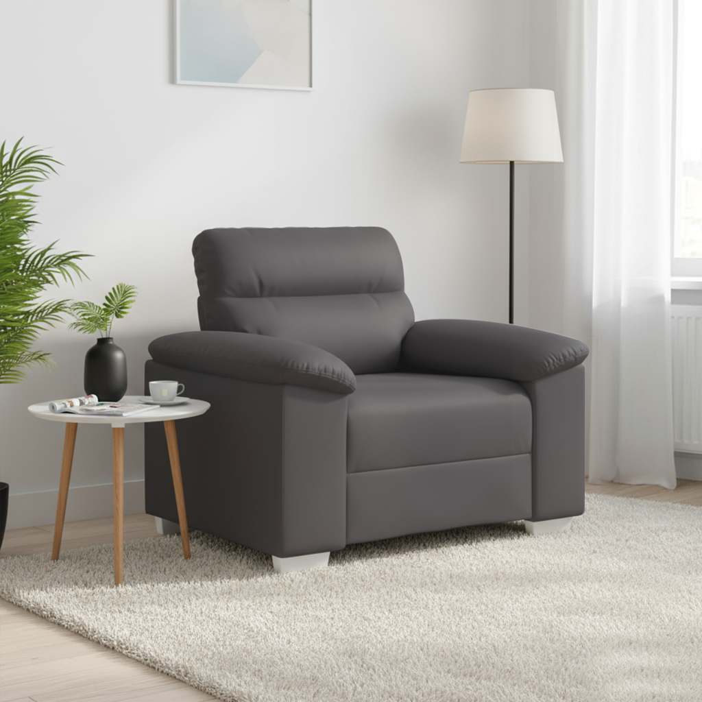 Sessel Grau 100x81x84 cm Kunstleder