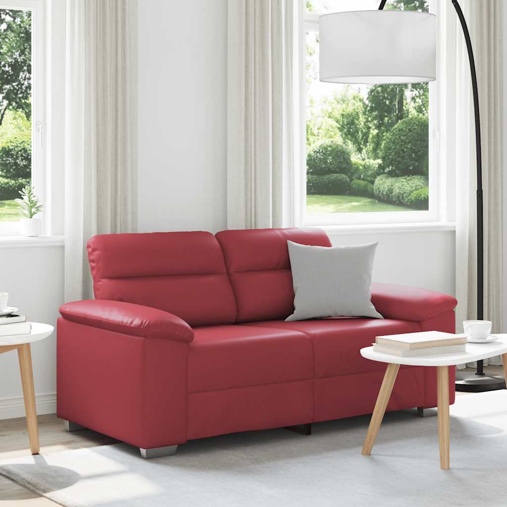 2-Sitzer-Sofa Weinrot 160x81x84 cm Kunstleder