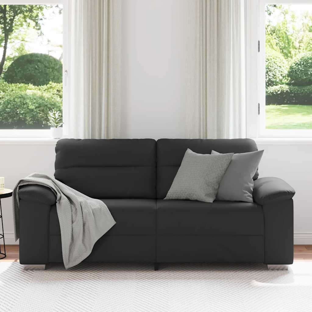 2-Sitzer-Sofa Schwarz 180x81x84 cm Kunstleder