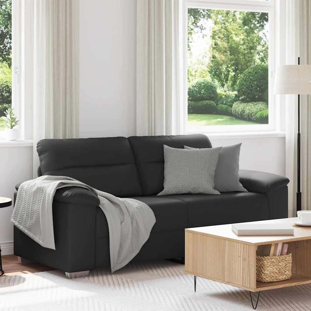2-Sitzer-Sofa Schwarz 180x81x84 cm Kunstleder