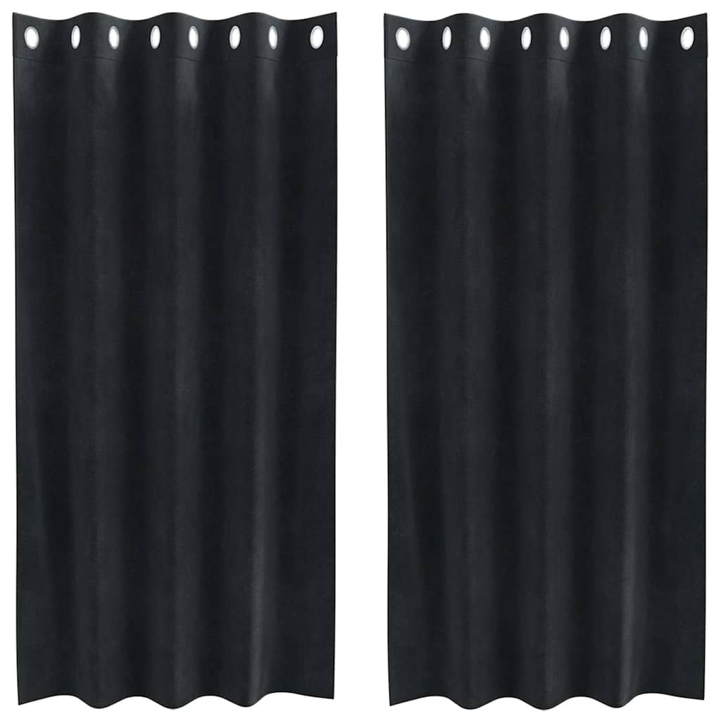Verdunkelungsvorhänge 2 pcs Schwarz 140 x 175 cm Samt