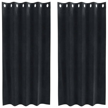 vidaXL Verdunkelungsvorhänge 2 pcs Schwarz 140 x 175 cm Samt