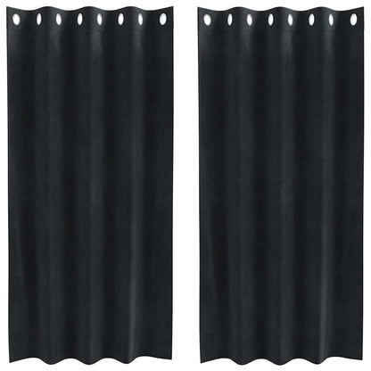 Verdunkelungsvorhänge 2 pcs Schwarz 140 x 175 cm Samt