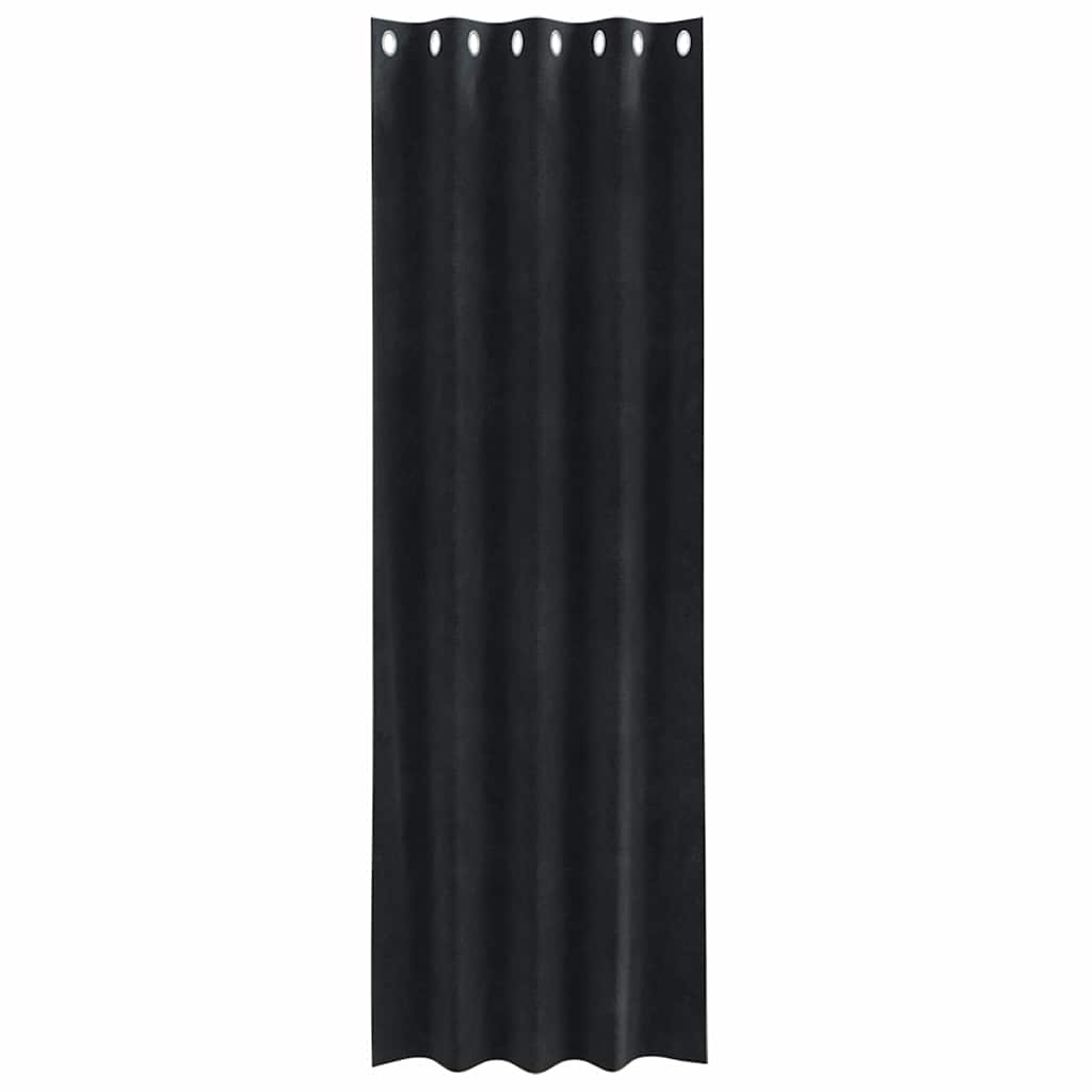 Verdunkelungsvorhänge 2 pcs Schwarz 140 x 245 cm Samt