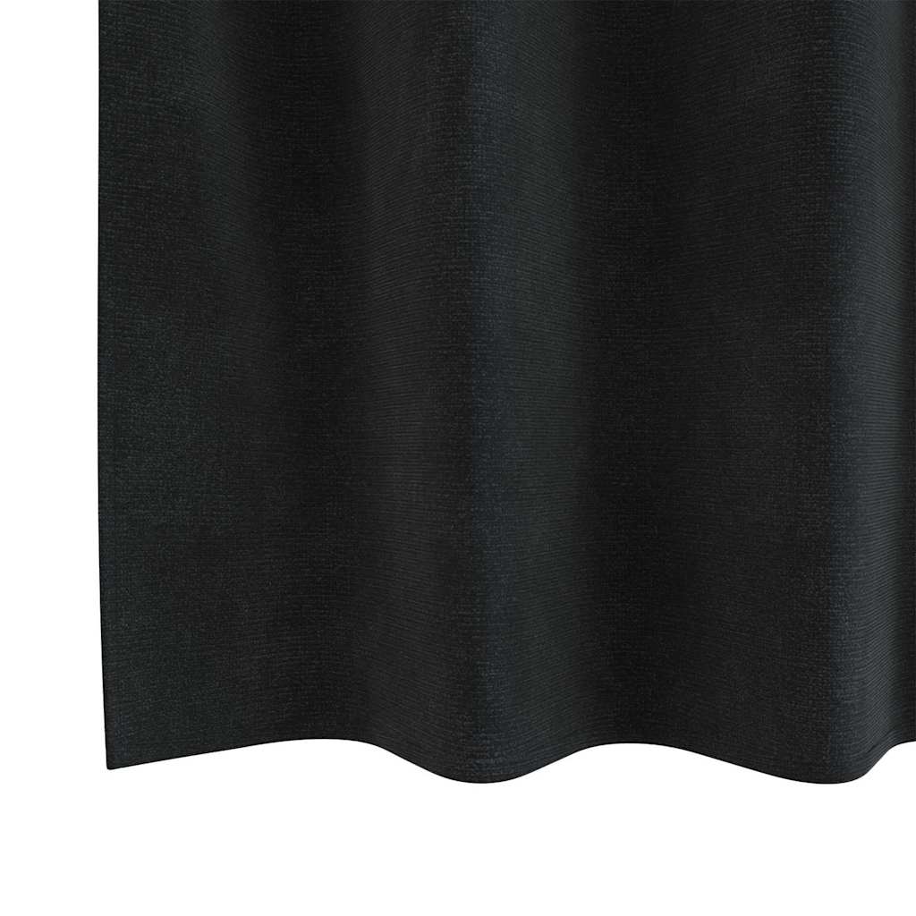 vidaXL Verdunkelungsvorhänge 2 pcs Schwarz 140 x 260 cm Samt