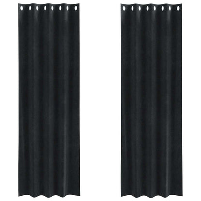 vidaXL Verdunkelungsvorhänge 2 pcs Schwarz 140 x 260 cm Samt
