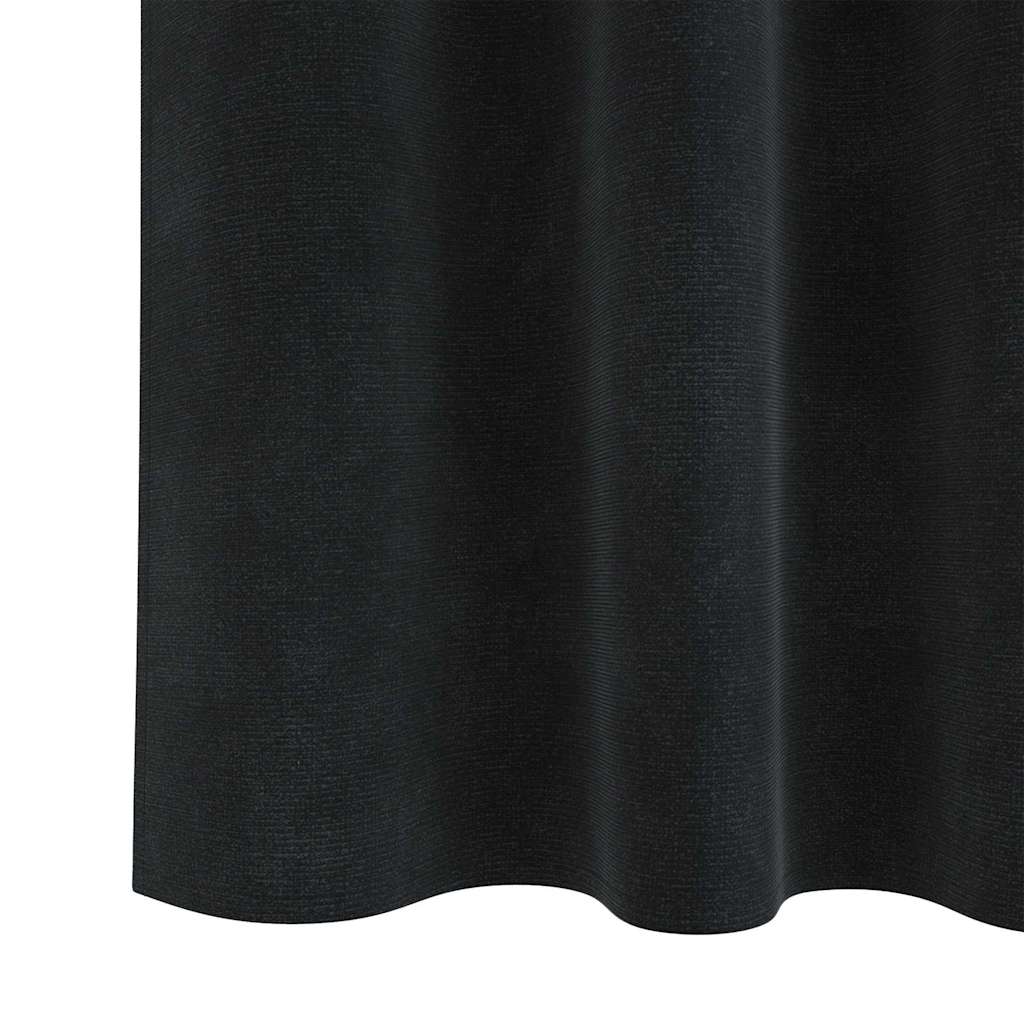 vidaXL Verdunkelungsvorhänge 2 pcs Schwarz 140 x 140 cm Samt