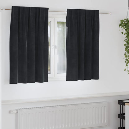 vidaXL Verdunkelungsvorhänge 2 pcs Schwarz 140 x 140 cm Samt