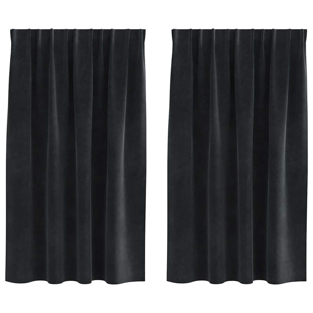vidaXL Verdunkelungsvorhänge 2 pcs Schwarz 140 x 140 cm Samt